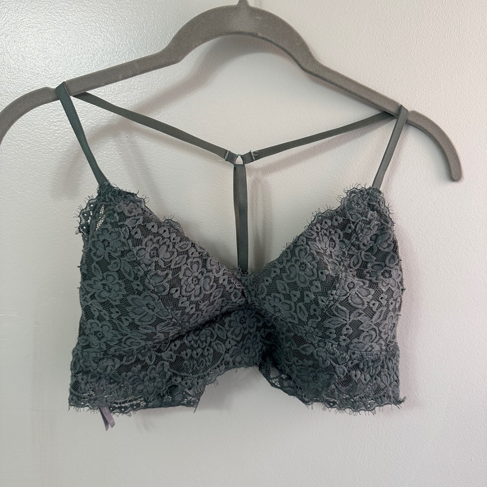 Aerie Lace Bralette in Gray